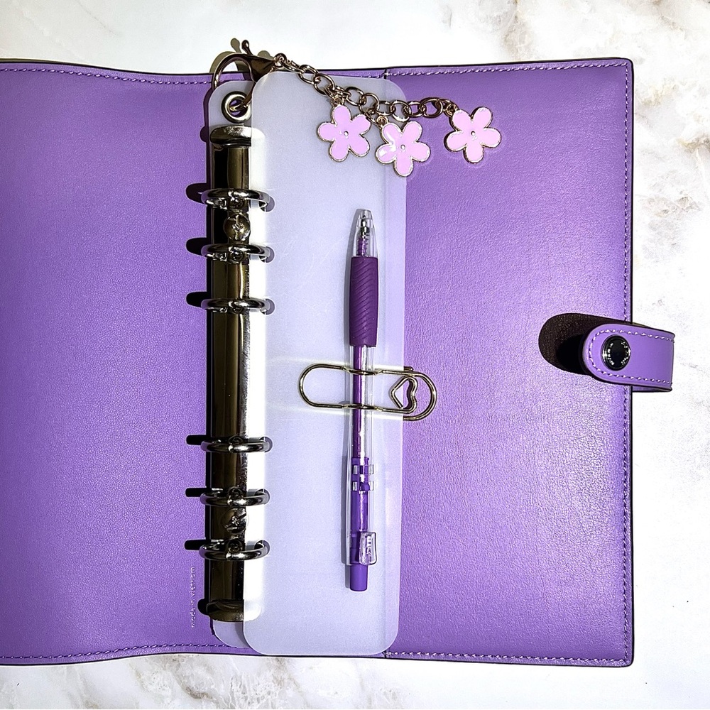 COACH NOTEBOOK Binder Adapter Insert and Pockets | Clear/Frost/Silver - Picture 3 of 4